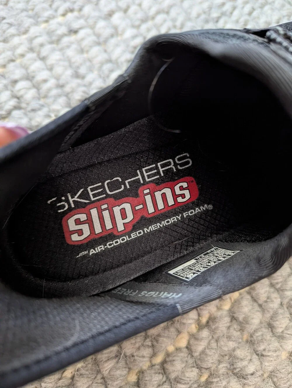 Skechers Slip-Ins Black Knit Slip-On Sneakers Sz 9
